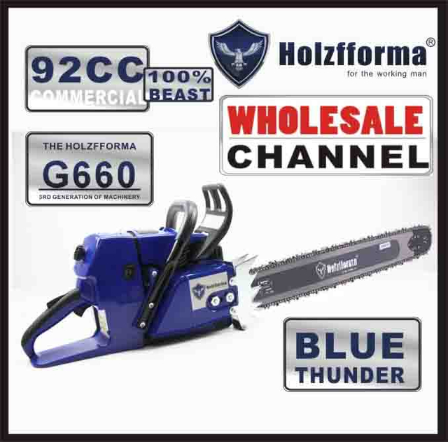 10 SAW BULK ORDER(Minimum Order Quantity 10 units) 92cc Holzfforma® Blue Thunder G660 Gasoline Chain Saws Power Head Without Guide Bar and Chain Top Quality By Farmertec All parts are For MS660 066 Chainsaw