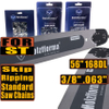 Holzfforma 56Inch 3/8" .063"(1.6mm) 168 Drive Links Solid Guide Bar Full Chisel Saw Chain & Skip Chain & Ripping Chain Combo For ST MS660 MS661 MS650 066 064 Chainsaw
