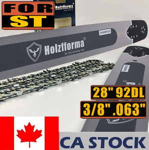 CA STOCK - Holzfforma® 28inch Guide Bar & Full Chisel Saw Chain Combo 3/8 .063 92DL For Stihl MS361 MS362 MS380 MS390 MS440 MS441 MS460 MS461 MS660 MS661 MS650 2-4 Days Delivery Time Fast Shipping For CA Customers Only