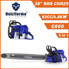 Holzfforma G660 92cc 4.8kw Blue Gasoline Chainsaw With 3/8".063" 28inch 92DL Guide Bar Chain