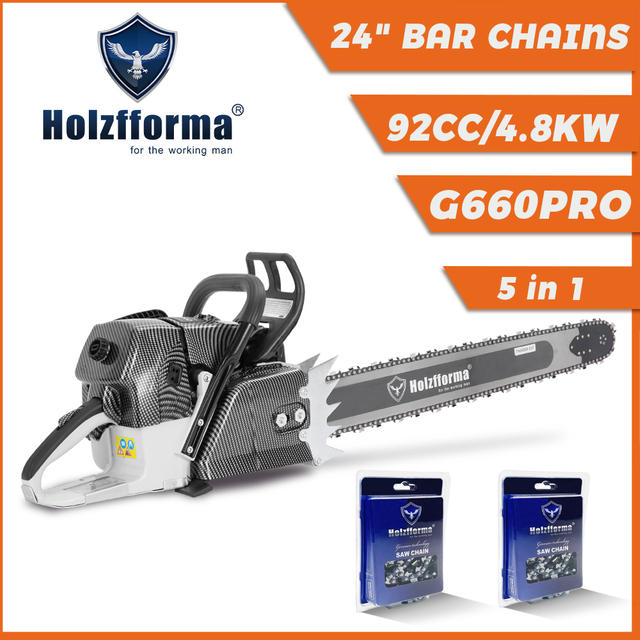 Holzfforma 92CC G660PRO Chainsaw Power Head With 24"Bar Standard Ripping Skip Chain