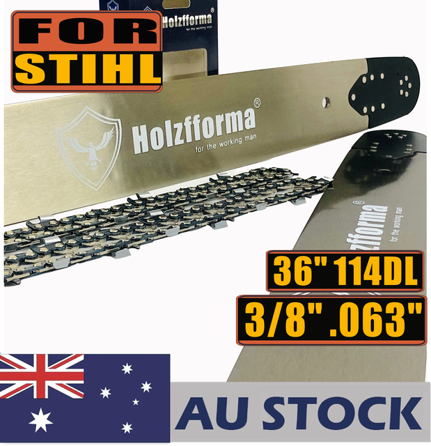 AU STOCK - Holzfforma® Pro 36 Inch 3/8 .063 114DL Solid Bar & Full Chisel Chain Combo For ST MS440 MS441 MS460 MS461 MS660 MS661 MS650 066 065 064