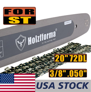 US STOCK - Holzfforma® 20inch 3/8 .050 72DL Bar & Full Chisel Saw Chain Combo For Stihl Chainsaw MS360 MS361 MS362 MS380 MS390 MS440 MS441 MS460 MS461 MS660 MS661 MS650 2-4 Days Delivery Time Fast Shipping For US Customers Only