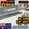 AU STOCK - Holzfforma® Pro LightCut™ 36 Inch 3/8 .063 114DL Solid Bar & Full Chisel Chain Combo For Stihl MS440 MS441 MS460 MS461 MS660 MS661 MS650 066 065 064