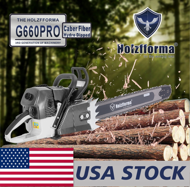 US STOCK - 92cc Holzfforma G660 PRO Top Grade Chainsaw Power Head With Walbro Carburetor Italy Tech Nikasil Cylinder Meteor Piston Caber Ring NGK Plug Tank Protective Guard Larger and Stronger Sprocket Cover 2-4 Days Delivery Time Fast Shipping For US Customers Only