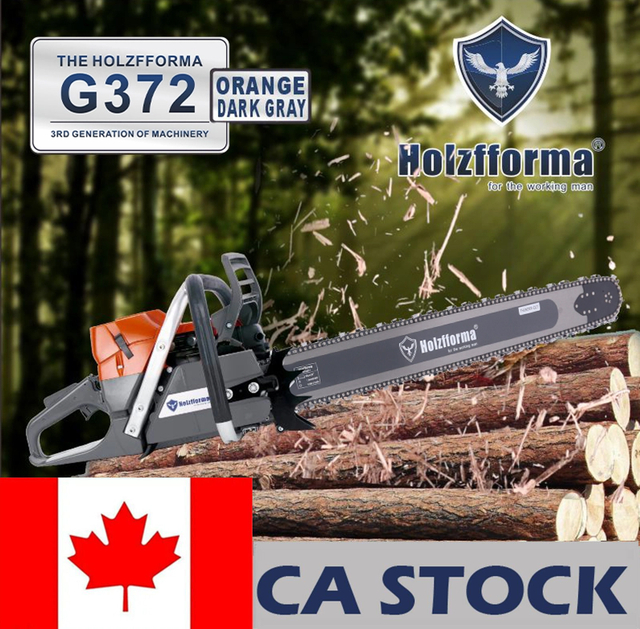CA STOCK - 71cc Holzfforma® G372 Gasoline Chain Saw Power Head 50mm Bore Without Guide Bar and Chain Top Quality By Farmertec All Parts Are For Husqvarna 372XP Chainsaw With Wrap Around Handle Bar 2-4 Days Delivery Time Fast Shipping For CA Customers Only