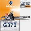 71cc Holzfforma® Orange Dark Gray G372 Gasoline Chain Saw Power Head 50mm Bore Without Guide Bar and Chain Top Quality By Farmertec All Parts Are For Husqvarna 372XP Chainsaw With Wrap Around Handle Bar