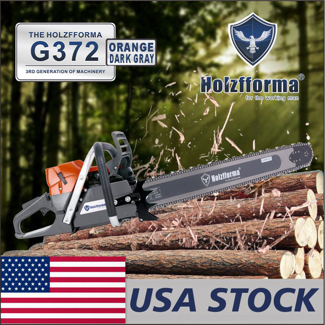 US STOCK - 71cc Holzfforma® G372 Gasoline Chain Saw Power Head 50mm Bore Without Guide Bar and Chain Top Quality By Farmertec All Parts Are For Husqvarna 372XP Chainsaw With Wrap Around Handle Bar 2-4 Days Delivery Time Fast Shipping For US Customers Only