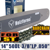 Holzfforma® 14 Guide Bar &Saw Chain Combo 3/8LP .050 50DL For Stihl MS170 MS180 MS181 MS190 MS191T MS192T MS200 MS200T MS210 MS211 MS230 MS250 017 018 020 021 023 025 Chainsaw