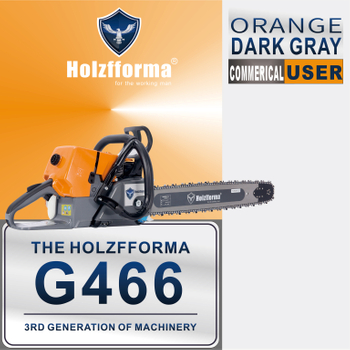 76.5cc Holzfforma® Orange Dark Gray G466 Gasoline Chain Saw Power Head Without Guide Bar and Chain All parts are For MS460 046 Chainsaw