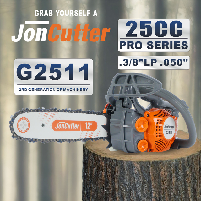 25cc JonCutter G2511 Top Handle Arborist Gasoline Chainsaw Power Head With 12inch Saw Chain and Guide Bar