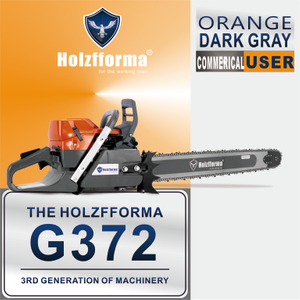 71cc Holzfforma® Orange Dark Gray G372 Gasoline Chain Saw Power Head 50mm Bore Without Guide Bar and Chain Top Quality By Farmertec All Parts Are For Husqvarna 372XP Chainsaw