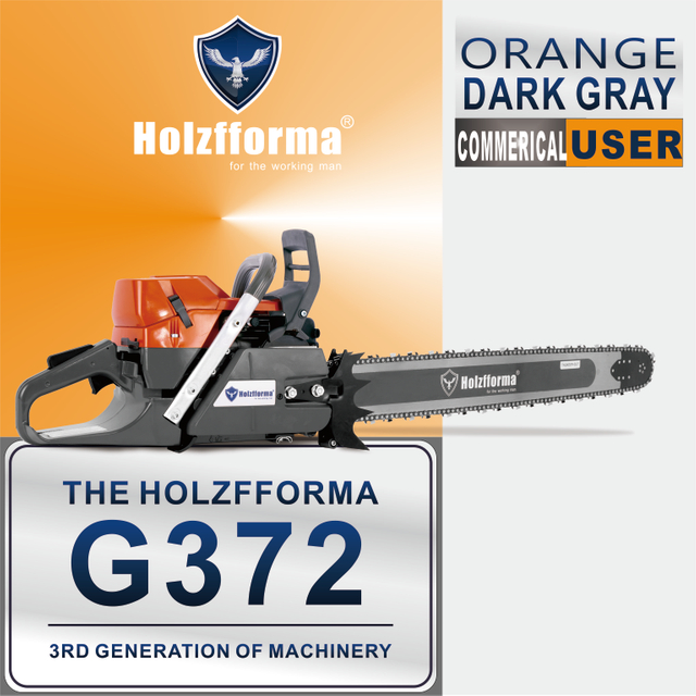 71cc Holzfforma® Orange Dark Gray G372 Gasoline Chain Saw Power Head 50mm Bore Without Guide Bar and Chain Top Quality By Farmertec All Parts Are For Husqvarna 372XP Chainsaw