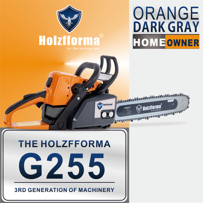 45.4cc Holzfforma® Orange Dark Gray G255 Gasoline Chain Saw Power