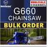 10 SAW BULK ORDER(Minimum Order Quantity 10 units) 92cc Holzfforma® Blue Thunder G660 Gasoline Chain Saws Power Head Without Guide Bar and Chain Top Quality By Farmertec All parts are For MS660 066 Chainsaw