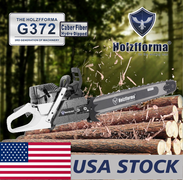 US STOCK - 71cc Holzfforma G372 PRO Top Grade Chainsaw With Walbro Carburetor Italy Tech Nikasil Cylinder Meteor Piston Caber Ring NGK Plug Double Bumper Strips 2-4 Days Delivery Time Fast Shipping For US Customers Only