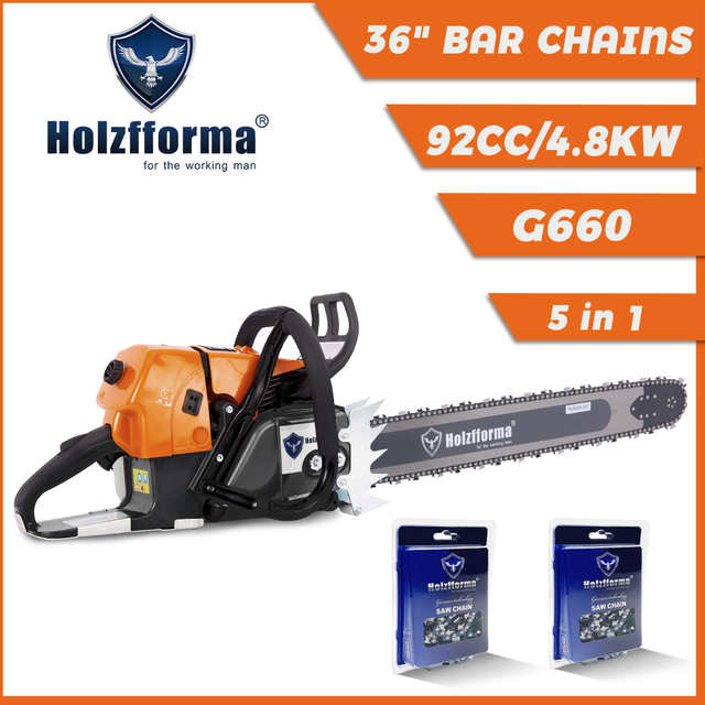 Holzfforma 92CC G660 Gas Chainsaw Power Head With 36" Guide Bar 3PCS Chain For MS660 066