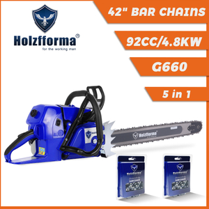 Holzfforma 92CC G660 Blue Gas Chainsaw Power Head With 42" Guide Bar 3PCS Chain For MS660 066