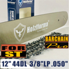 Holzfforma® 12 Guide Bar &Saw Chain Combo 3/8 LP .050 44DL For Chinese Multi Tool Pole Pruner Saw With 6MM Bar Stud