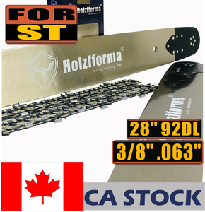 CA STOCK - Holzfforma® 28inch Guide Bar & Full Chisel Saw Chain Combo 3/8 .063 92DL For Stihl MS361 MS362 MS380 MS390 MS440 MS441 MS460 MS461 MS660 MS661 MS650 2-4 Days Delivery Time Fast Shipping For CA Customers Only