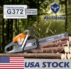 65cc Holzfforma® Orange Dark Gray G372 Gasoline Chain Saw Power Head Without Guide Bar and Chain Top Quality By Farmertec All Parts Are For Husqvarna 365 Chainsaw 2-4 Days Delivery Time Fast Shipping