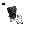 5Sets 49MM Bore Cylinder Piston Kits Piston Needle Cage 10x14x13mm Oil Seals For MS390 Chainsaw #1127 020 1216