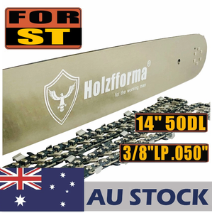 AU STOCK only to AU ADDRESS - Holzfforma® 14 Guide Bar &Saw Chain Combo 3/8LP .050 50DL For Stihl MS170 MS180 MS181 MS190 MS191T MS192T MS200 MS200T MS210 MS211 MS230 MS250 017 018 020 021 023 025 Chainsaw 2-4 Days Delivery Time Fast Shipping For AU Customers Only