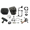 Cylinder Piston Kit with Bore 46mm Muffler Crankshaft Gasket Kit Fuel Hose Fuel Filter Oil Seal Spark Plug Starter Grip Decompression Value M10X1.0 For Hus55 Chainsaw 
