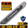 Holzfforma® Pro 3/8 .058 20inch 72DL Duromatic Solid Bar Hardnose For Many Husqvarna Chainsaws like Husqvarna 61 66 266 268 272 281 288 365 372 385 390 394 395 480 562 570 575