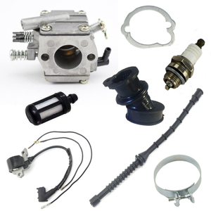 Holzfforma Ignition Coil Carburetor Fuel Line Filter Spark Plug Intake Manifold Washer Combo For ST MS380 038 Chainsaw