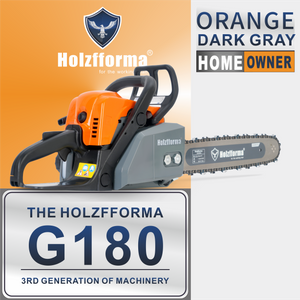31.8cc Holzfforma® G180 Gasoline Chain Saw Power Head Orange Dark Gray Only Without Guide Bar and Saw Chain All Parts Are For MS180 018 Chainsaw