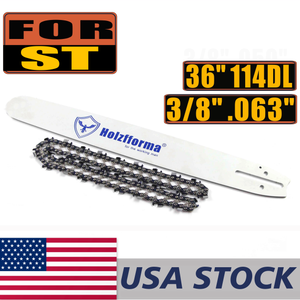 US STOCK - Holzfforma® 36inch 3/8 .063 114DL Hard Nose Bar & Full Chisel Saw Chain Combo For Stihl MS440 MS441 MS460 MS461 MS660 MS661 MS650 044 066 065 Chainsaw 2-4 Days Delivery Time Fast Shipping For US Customers Only