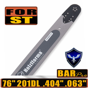 Holzfforma 76Inch .404" .063"(1.6mm) 201 Drive Links Solid Guide Bar For ST 088 MS880 070 090 084 076 075 051 050 Chainsaw