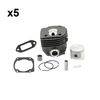 5Sets Cylinder Piston Kit with Bore 52mm With Cylinder Gaskets Muffler Gaskets Piston Needle Bearing For Hus 372XP Chainsaw 