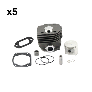 5Sets Cylinder Piston Kit with Bore 52mm With Cylinder Gaskets Muffler Gaskets Piston Needle Bearing For Hus 372XP Chainsaw 