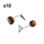 10Pcs Oil Cap & Fuel Cap Orange Dark Color For 028 MS360 036 MS380 038 Chainsaw