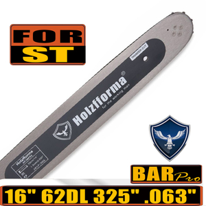 Holzfforma® .325 .063 16inch 62 Drive Links 3005-000-4713 Guide Bar For Many Stihl Chainsaws like Stihl MS170 MS180 MS181 MS190 MS191T MS192T MS200 MS200T MS210 MS211 MS230 MS250 017 018 020 021 023 025