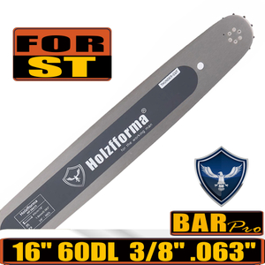 Holzfforma® 3/8'' .063'' 16inch 60 Drive Links 3003 000 5213 Guide Bar For Many Stihl Chainsaws like Stihl MS361 MS362 MS380 MS390 MS440 MS441 MS460 MS461 MS660 MS661 MS650