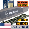 US STOCK - Holzfforma® 20 Inch Guide Bar &Saw Chain Combo 3/8 .058 72DL For Husqvarna Chainsaw 61 66 266 268 272 281 288 365 372 385 390 394 395 480 562 570 575 2-4 Days Delivery Time Fast Shipping For US Customers Only