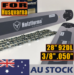 AU STOCK only to AU ADDRESS - Holzfforma® 28 Inch 3/8 .050 92DL Bar & Full Chisel Chain Combo For Husqvarna 61 66 262 xp 266 268 272 xp 281 288 362 365 372 xp 385 390 394 395 480 562 570 575 2-4 Days Delivery Time Fast Shipping For AU Customers Only