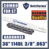 Holzfforma® 36inch 3/8 .063 114DL Hard Nose Bar & Full Chisel Saw Chain Combo For Stihl MS440 MS441 MS460 MS461 MS660 MS661 MS650 044 066 065 Chainsaw