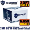 3/8"LP .050" 25FT 410DL Semi Chisel Roll Chain With 10pcs Matched Connecting links and 6 boxes
