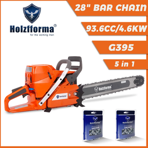Holzfforma G395 93.6cc 4.6kw Gasoline Chainsaw With 3/8 .058 28inch 92DL Guide Bar With 3 Chains