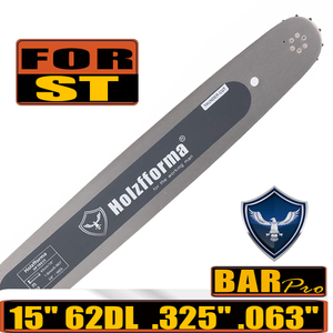 Holzfforma® .325'' .063'' 15inch 62 Drive Links 3003 000 6811 Guide Bar For Many Stihl Chainsaws like Stihl MS260 MS261 MS270 MS271 MS280 MS290 MS311 MS360 024 026 028 029 030 031 032 034 036