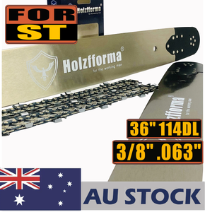 AU STOCK only to AU ADDRESS - Holzfforma® Pro 36 Inch 3/8 .063 114DL Solid Bar & Full Chisel Chain Combo For Stihl MS440 MS441 MS460 MS461 MS660 MS661 MS650 066 065 064 Chainsaw 2-4 Days Delivery Time Fast Shipping For AU Customers Only