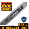 Holzfforma® .325 .063 18inch 68DL Duromatic Solid Bar Hardnose For Stihl Chainsaw MS170 MS171 MS180 MS181 MS190 MS191T MS192T MS200 MS210 MS211 MS230 MS250 017 018 020 021 023 025