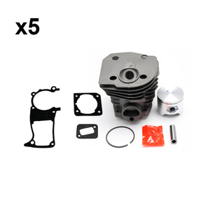 5Sets 44MM Bore Cylinder Piston Kit With Gasket Kits For Hus 350 Chainsaw