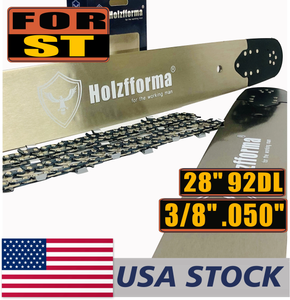 US STOCK - Holzfforma® 28inch 3/8 .050 92DL Bar & Full Chisel Saw Chain Combo For Stihl Chainsaw MS360 MS361 MS362 MS380 MS390 MS440 MS441 MS460 MS461 MS660 MS661 MS650 2-4 Days Delivery Time Fast Shipping For US Customers Only
