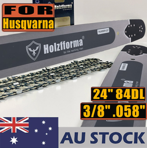 AU STOCK only to AU ADDRESS - Holzfforma® 24 Inch Guide Bar &Saw Chain Combo 3/8 .058 84DL For Husqvarna 61 66 266 268 272 281 288 365 372 385 390 394 395 480 562 570 575 2-4 Days Delivery Time Fast Shipping For AU Customers Only